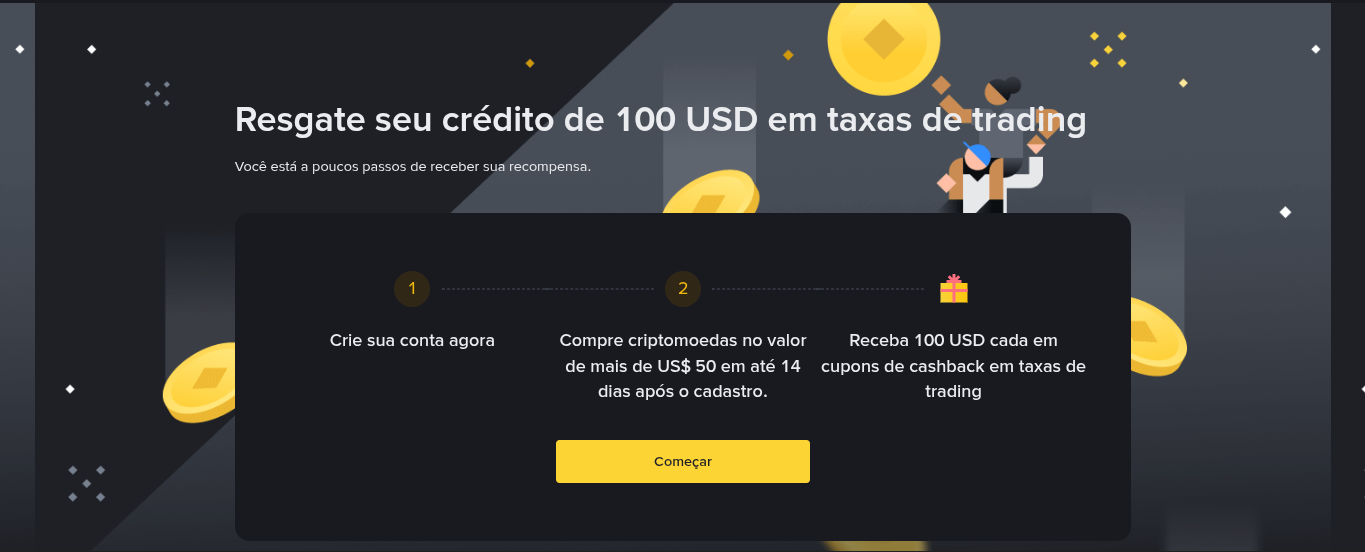 Binance Cripto Trade - 100 USD FREE em crédito de trading