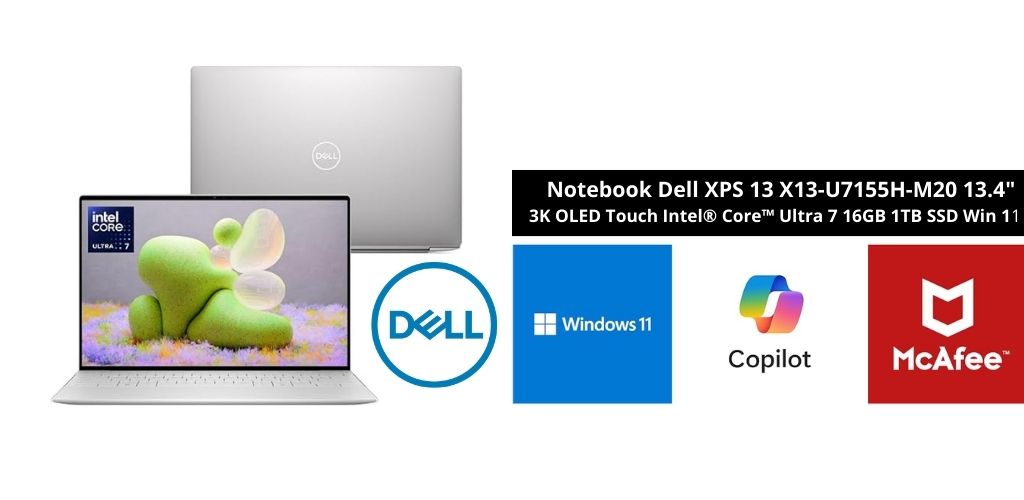 Notebook Dell XPS 13 X13-U7155H-M20 13.4 3K OLED Touch Intel® Core