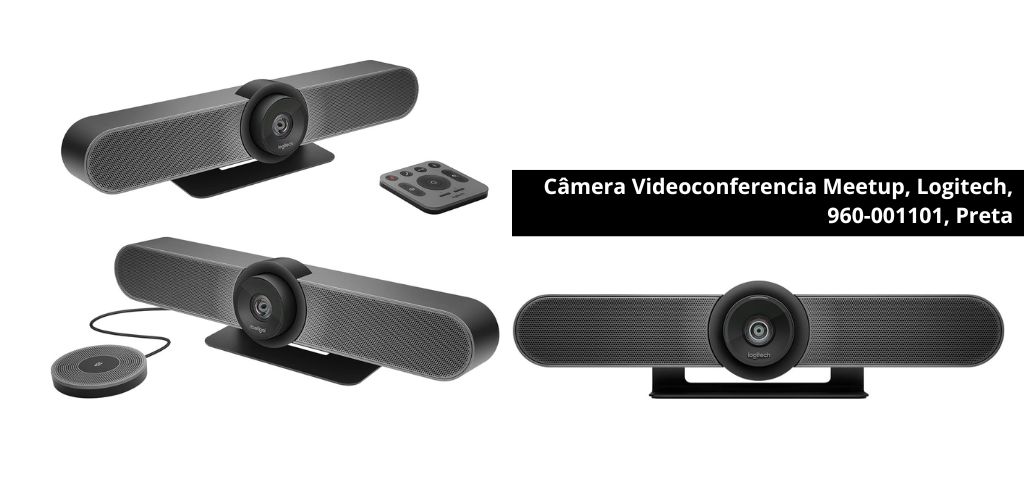 Câmera Videoconferencia Meetup, Logitech, 960-001101, Preta