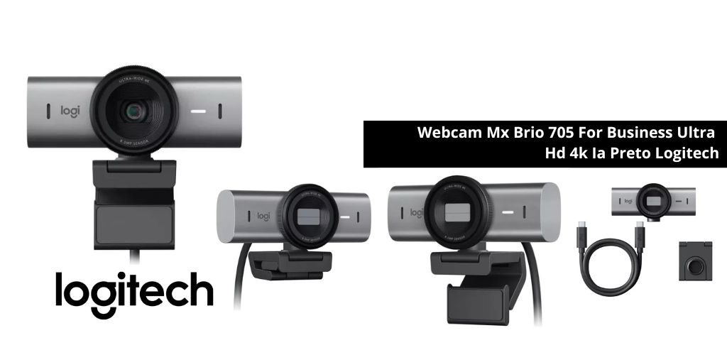 Webcam Mx Brio 705 For Business Ultra Hd 4k Ia Preto Logitech